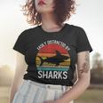 Easily Distracted By Sharks Vintage Shark Women T-shirt Gifts for Her