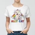 Ally Cat Lgbt Gay Pride Month 2023 Lgbtq Rainbow Cute Kitty Women T-shirt