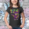 Mardi GrawrRex Dinosaur Mardi Gras Bead Kids Boys Girls Youth T-shirt