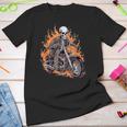 Skeleton Riding Motorcycle Halloween Costume Biker Boys Youth T-shirt