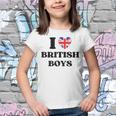 Funny I Love British Boys I Red Heart British Boys Britain Youth T-shirt