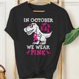 In October We Wear Pink Breast Cancer Dinosaur Toddler Boys Youth T-shirt