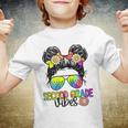 First Day Of 2Nd Grade Vibes Back To School Messy Bun Bun Gifts Youth T-shirt