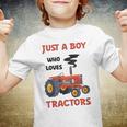 Kids Just A Boy Who Loves Tractors Farming Lover Awesome Cute Youth T-shirt