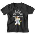 Hello New York Nyc Dabbing Unicorn Girls Kids Funny Quote Youth T-shirt