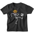 Pumpkin Skeleton Soccer Player Halloween Boys Soccer Youth T-shirt