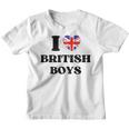 Funny I Love British Boys I Red Heart British Boys Britain Youth T-shirt