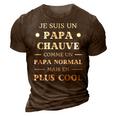 Cool Bald Dad Humour Bald Man Funny Gift For Mens Gift For Women 3D Print Casual Tshirt Brown