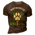 Dogs And Weed Dad Mom Dog Lover Cannabis Marijuana Gift For Women 3D Print Casual Tshirt Brown