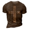 Fathers Day Blessed Dad Cross Words Christian Papa Daddy Men Gift For Mens 3D Print Casual Tshirt Brown