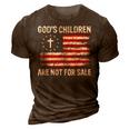 Gods Children Are Not For Sale Us Flag American Christian Christian Gifts 3D Print Casual Tshirt Brown