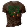Kids 3Rd Birthday Green Farm Tractor | Three 3 Year Old Tractor Funny Gifts 3D Print Casual Tshirt Brown