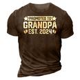 Pregnancy Announcement Grandparents Promoted To Grandpa 2024 Gift For Mens 3D Print Casual Tshirt Brown