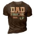 Soon To Be Dad Est 2024 Fathers Day New Dad Vintage Mens 3D Print Casual Tshirt Brown