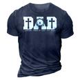 Blessed Dad Daddy Cross Christian Religious Fathers Day 3D Print Casual Tshirt Navy Blue