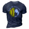 Dad Of Ballers Father Son Softball Soccer Player Coach Gift 3D Print Casual Tshirt Navy Blue