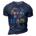 Groovy Step Dad Stepdaddy Step Father Fathers Day Retro Gift For Mens 3D Print Casual Tshirt Navy Blue