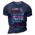I Like Murder Shows Comfy Clothes & Maybe 3 People Introve 3D Print Casual Tshirt Navy Blue