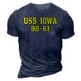 Iowa Battleship Veteran Warship Bb61 Father Grandpa Dad Son Gift For Women 3D Print Casual Tshirt Navy Blue