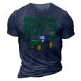 Kids 3Rd Birthday Green Farm Tractor | Three 3 Year Old Tractor Funny Gifts 3D Print Casual Tshirt Navy Blue