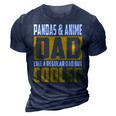 Pandas And Anime Dad Like A Regular Dad But Cooler Gift For Mens Gift For Women 3D Print Casual Tshirt Navy Blue