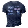 Part Time Warm Up Partner Full Time Dad Baseball Fathers Day 3D Print Casual Tshirt Navy Blue