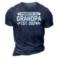 Pregnancy Announcement Grandparents Promoted To Grandpa 2024 Gift For Mens 3D Print Casual Tshirt Navy Blue