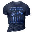 Proud Air Force Fatherinlaw Us Air Force Graduation Gift 3D Print Casual Tshirt Navy Blue
