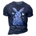 Rabbit Mum Design Cute Bunny Outfit For Girls Gift For Women 3D Print Casual Tshirt Navy Blue