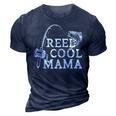 Retro Reel Cool Mama Fishing Fisher Mothers Day Gift For Women 3D Print Casual Tshirt Navy Blue