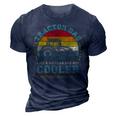 Vintage Tractor Dad Like A Regular Dad Tractor Fathers Day Gift For Mens 3D Print Casual Tshirt Navy Blue