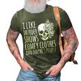 Halloween Women I Like Murder Shows Maybe 3 People 3D Print Casual Tshirt Army Green