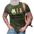 I Was Normal Three Cats Ago Cute Crazy Cat Lady Kitten 3D Print Casual Tshirt Army Green