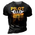 Airplane Pilot For Men Women Funny Saying Pilot Dad 3D Print Casual Tshirt Vintage Black