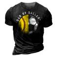 Dad Of Ballers Father Son Softball Soccer Player Coach Gift 3D Print Casual Tshirt Vintage Black