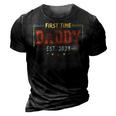 First Time Dad Fathers Day Promoted To Daddy Est 2023 3D Print Casual Tshirt Vintage Black