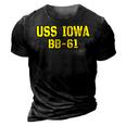 Iowa Battleship Veteran Warship Bb61 Father Grandpa Dad Son Gift For Women 3D Print Casual Tshirt Vintage Black