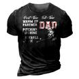 Part Time Warm Up Partner Full Time Dad Baseball Fathers Day 3D Print Casual Tshirt Vintage Black