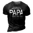 Promoted To Papa Est2023 Funny Mens First Time Dad Daddy 3D Print Casual Tshirt Vintage Black