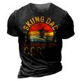 Skiing Dad Vintage Skiing Player Fathers Day Gift For Mens 3D Print Casual Tshirt Vintage Black