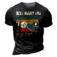Vintage Best Dog Dad Ever Siberian Husky Fathers Day 3D Print Casual Tshirt Vintage Black