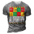 Black Father The Essential Element Fathers Day Funny Dad 3D Print Casual Tshirt Grey