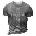 Fathers Day Blessed Dad Cross Words Christian Papa Daddy Men Gift For Mens 3D Print Casual Tshirt Grey