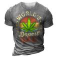 Funny Fathers Day 420 Weed Dad Vintage Worlds Dopest Dad Gift For Women 3D Print Casual Tshirt Grey