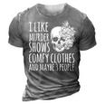 Halloween Women I Like Murder Shows Maybe 3 People 3D Print Casual Tshirt Grey
