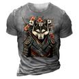 Japanese Samurai Wolf Tattoo Vintage Kawaii Ninja Gift For Womens Gift For Women 3D Print Casual Tshirt Grey