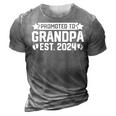 Pregnancy Announcement Grandparents Promoted To Grandpa 2024 Gift For Mens 3D Print Casual Tshirt Grey