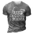 Retro Reel Cool Mama Fishing Fisher Mothers Day Gift For Women 3D Print Casual Tshirt Grey