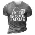 Retro Reel Cool Mama Fishing Fisher Mothers Day Gift For Women 3D Print Casual Tshirt Grey
