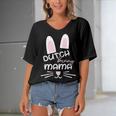 Dutch Rabbit Mum Rabbit Lover Gift For Women Women's Bat Sleeves V-Neck Blouse